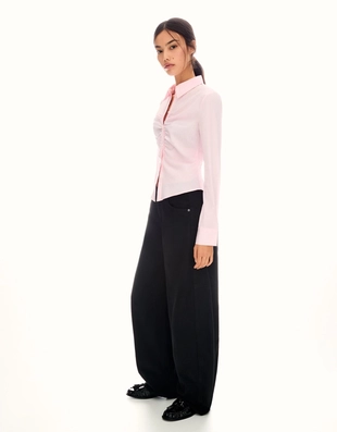 Рубашка приталенного кроя с разрезом- Заказать в России