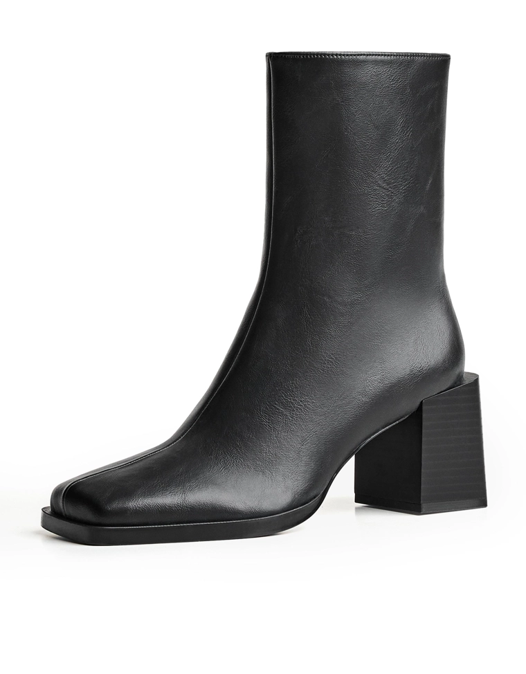 Ботильоны на каблуке с квадратным носом