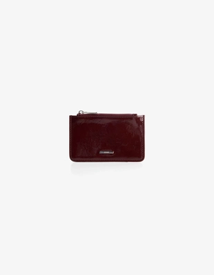 Burgundy | 9279/626/605 - Bershka Кошелек для карточек, из искусственной лакированной кожи
