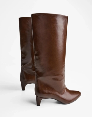 WIDE-LEG HIGH-HEEL BOOTS- Заказать в России