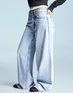 Джинсы с широкими штанинами- Заказать в России