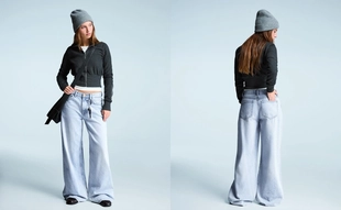 Джинсы с широкими штанинами- Заказать в России