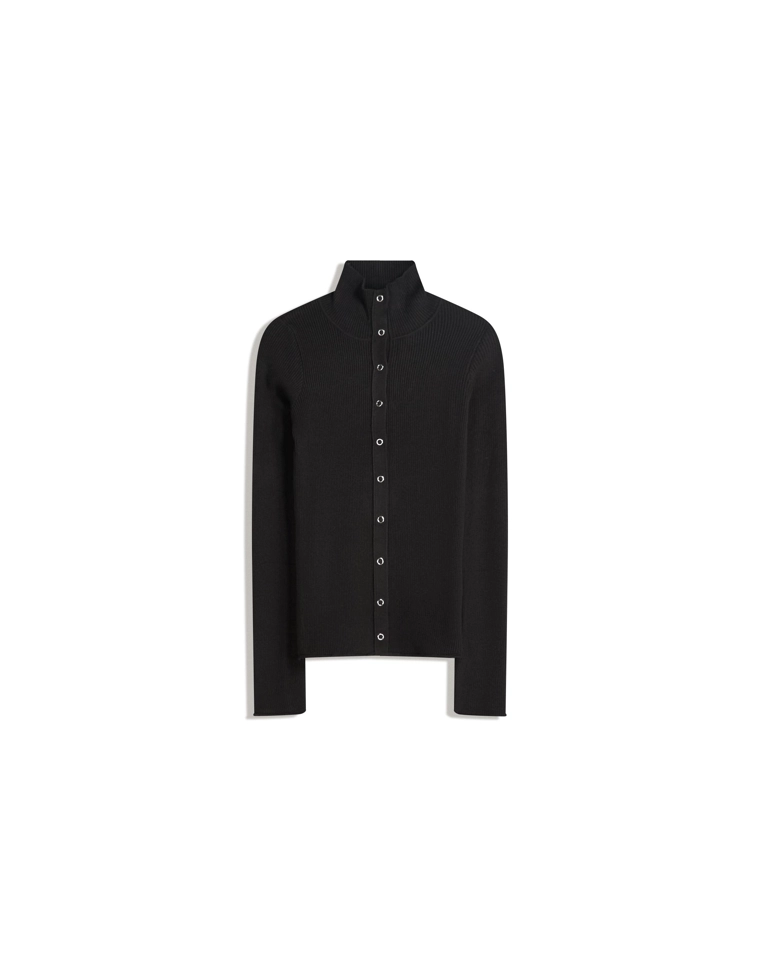 Кардиган из ребристой ткани с застежкой на крючки