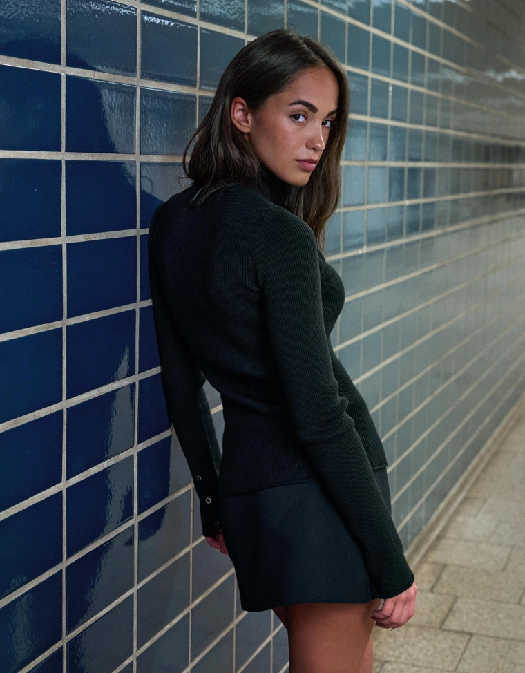 Кардиган из ребристой ткани с застежкой на крючки