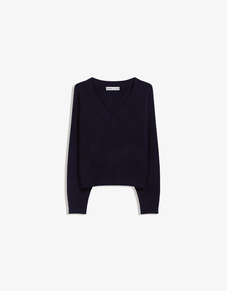 Укороченный джемпер с V-образным вырезом