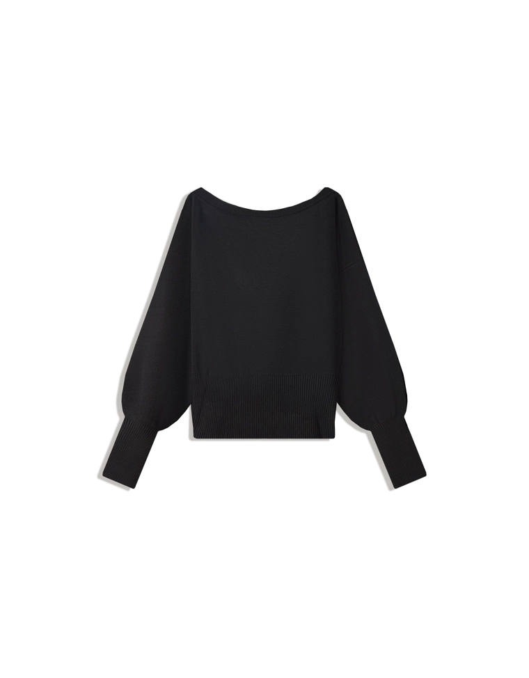 Асимметричный свитер с низом в рубчик