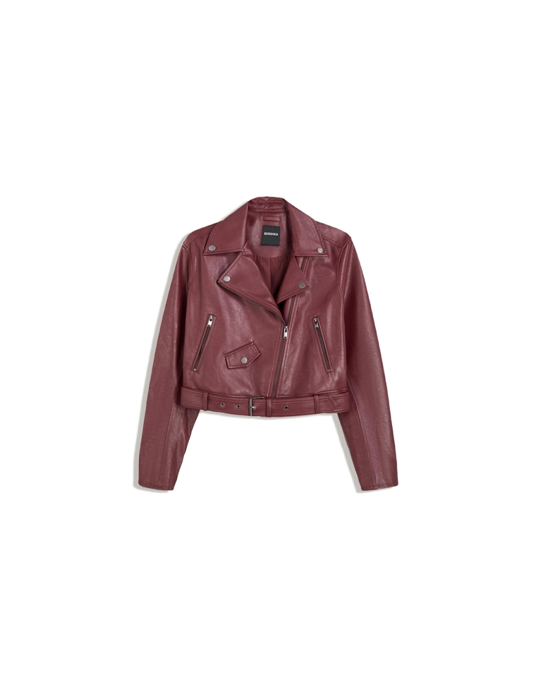 Куртка в байкерском стиле из искусственной кожи