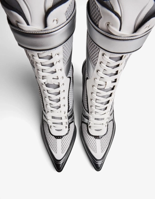 Ботильоны на каблуке в футбольном стиле- Заказать в России