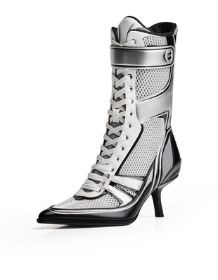 Ботильоны на каблуке в футбольном стиле- Заказать в России