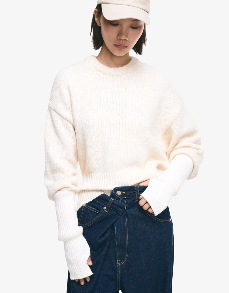 Длинные варежки-митенки