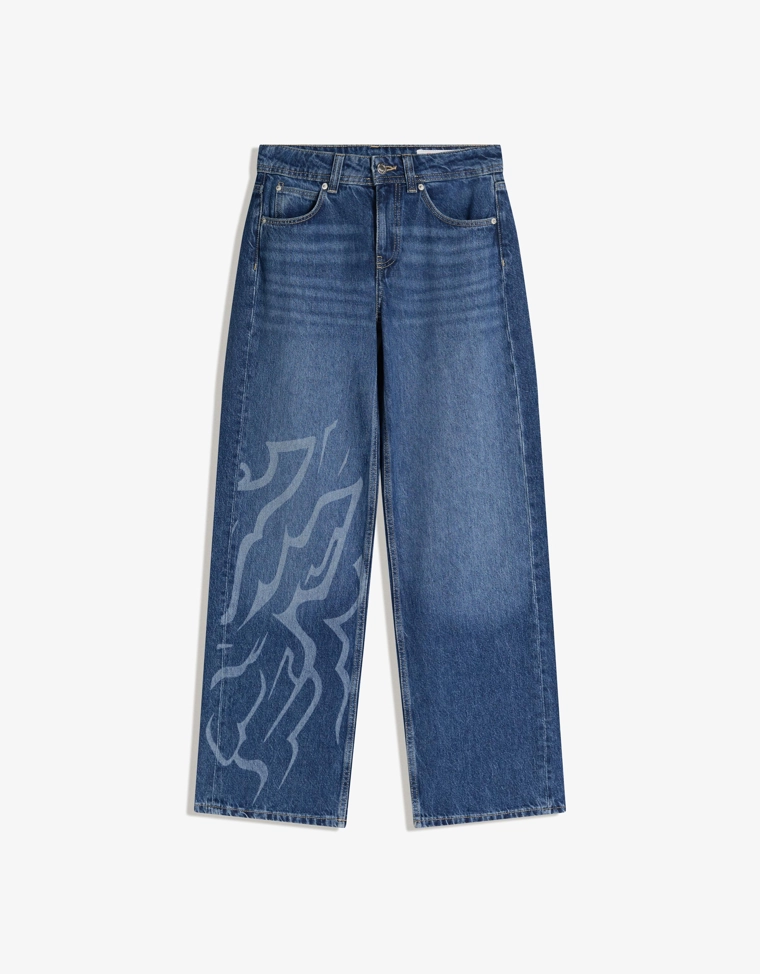 Джинсы KPop Demon Hunters Saja Boys свободного кроя с принтом