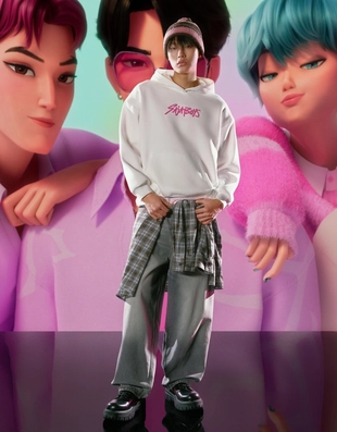 Худи KPOP DEMON HUNTERS HUNTR/X с принтом и капюшоном- Заказать в России