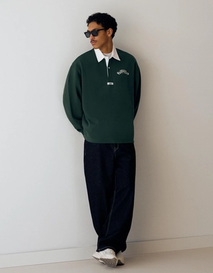 Поло геометрического кроя с длинными рукавами- Заказать в России