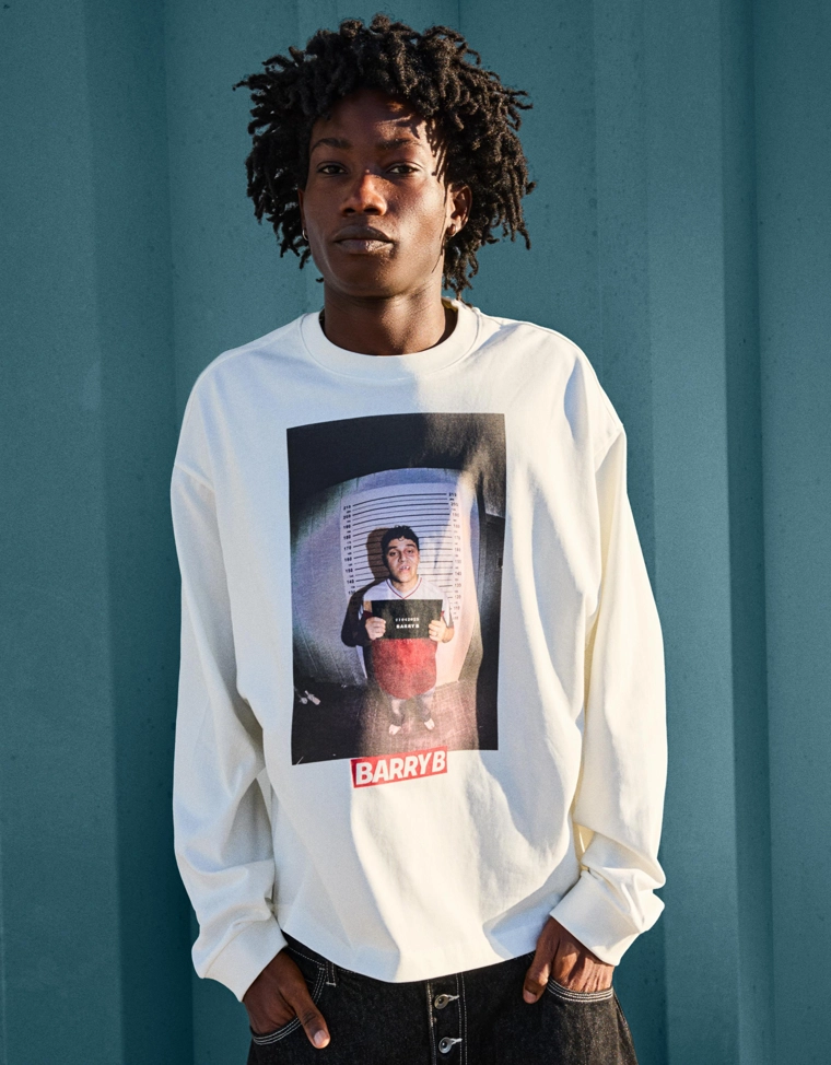 Футболка Барри Би с длинными рукавами и принтом