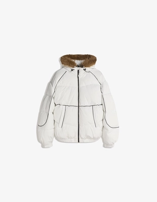 TECHNICAL JACKET WITH FAUX FUR HOOD- Заказать в России