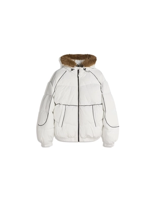 TECHNICAL JACKET WITH FAUX FUR HOOD- Заказать в России