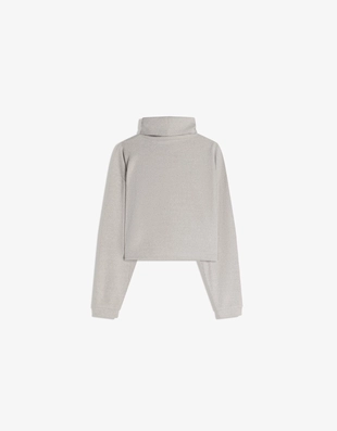 Свитер в рубчик с высоким воротником- Заказать в России