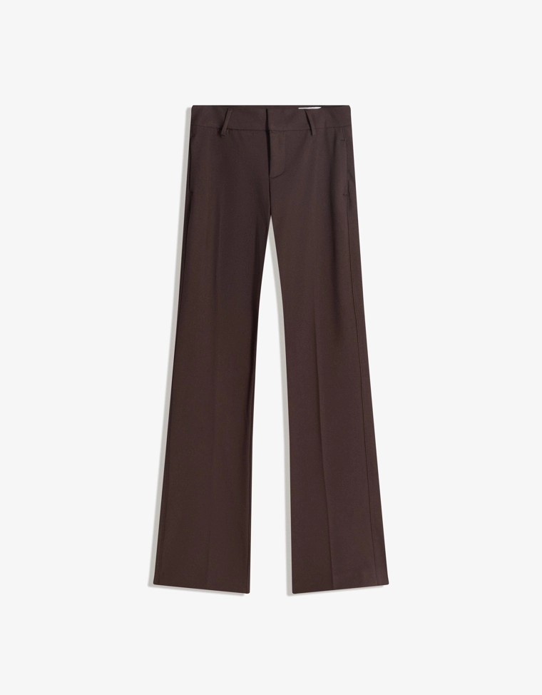 Брюки с низкой посадкой и расклешенными штанинами