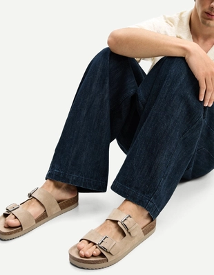 Кожаные сандалии с пряжками- Заказать в России