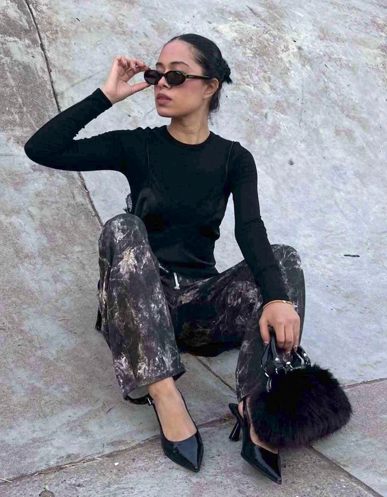 Туфли-мюли на среднем тонком каблуке