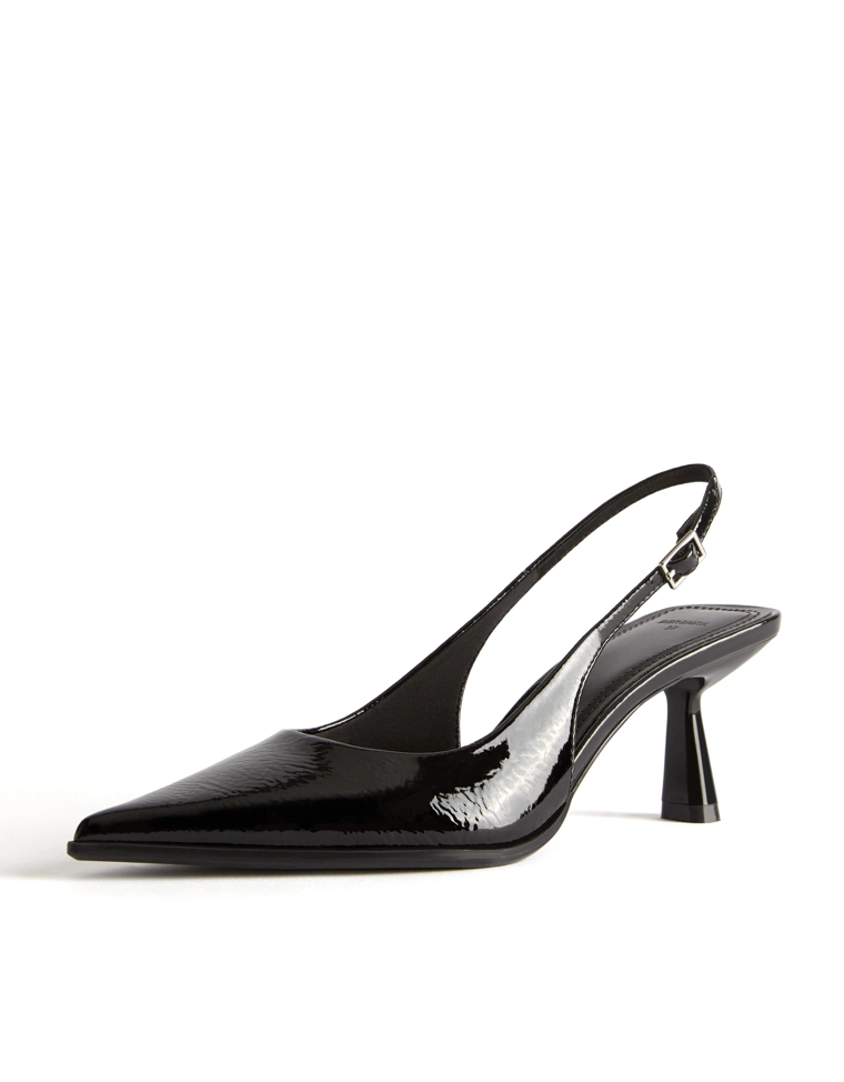 Туфли-мюли на среднем тонком каблуке