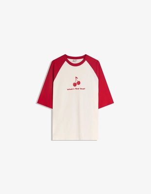 Футболка с короткими рукавами и принтом- Заказать в России