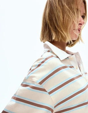 Купить Bershka Футболка с длинными рукавами и воротником поло