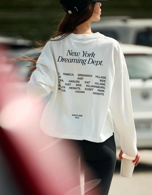 Off white | 7546/093/251 - Bershka Футболка с длинными рукавами и принтом геометрического кроя