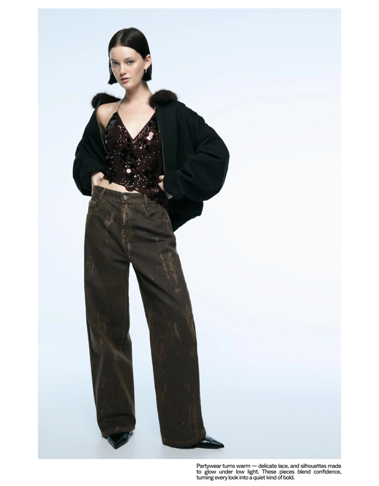 Брюки свободного кроя с принтом