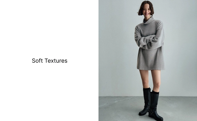 Мягкое мини-платье с широкими рукавами