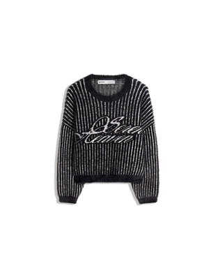 Купить Bershka Свитер из искусственного меха с принтом