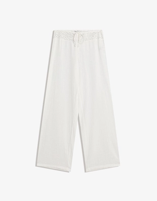 Брюки с поясом из кружева кроше- Заказать в России