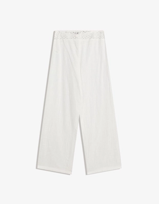 Брюки с поясом из кружева кроше- Заказать в России