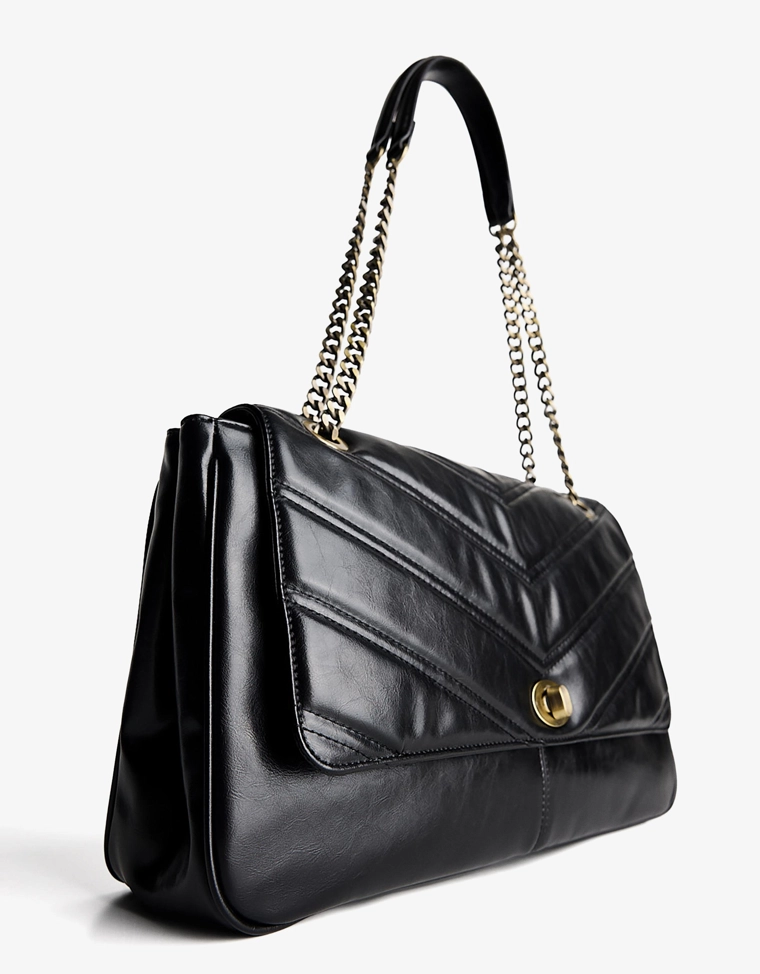 Сумка на плечо из стеганой искусственной кожи