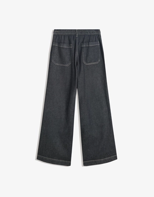 Джинсы из мягкой ткани с широкими штанинами- Заказать в России