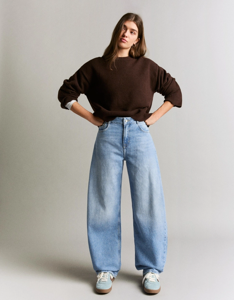 Джинсы barrel с высокой посадкой