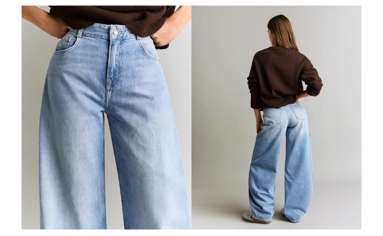 Джинсы barrel с высокой посадкой