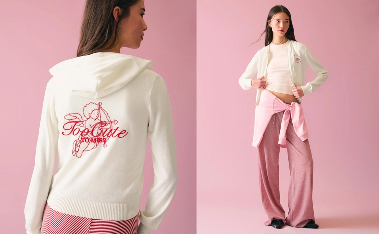 Худи на молнии с капюшоном и принтом