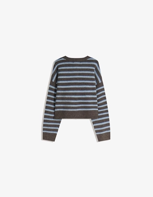 Brown | 0042/693/700 - Bershka Кардиган в полоску на пуговицах