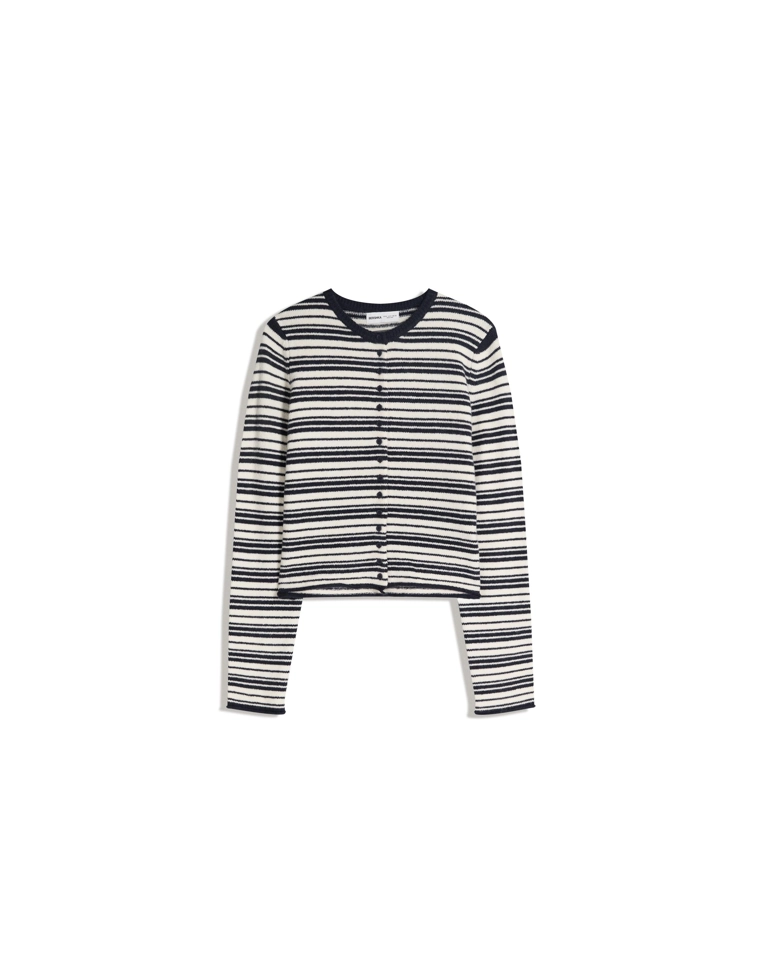 Кардиган в полоску из вязаного полотна