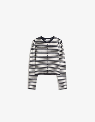 Blue | 0011/097/400 - Bershka Кардиган в полоску из вязаного полотна