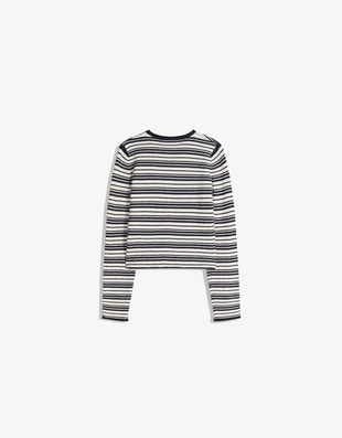 Кардиган в полоску из вязаного полотна- Заказать в России