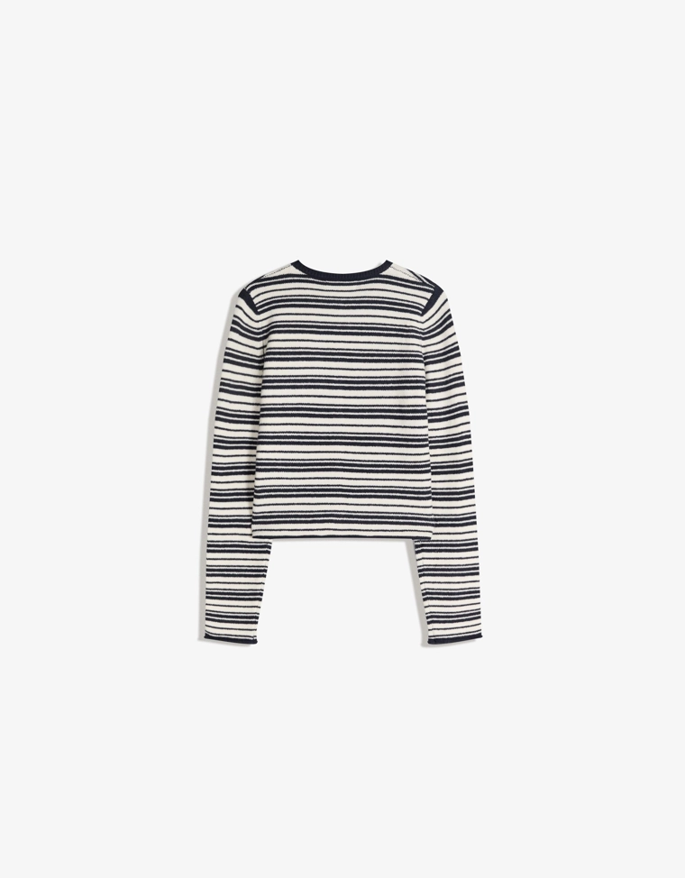 Кардиган в полоску из вязаного полотна