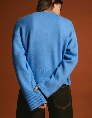 Свитер оверсайз с рифленым низом- Заказать в России