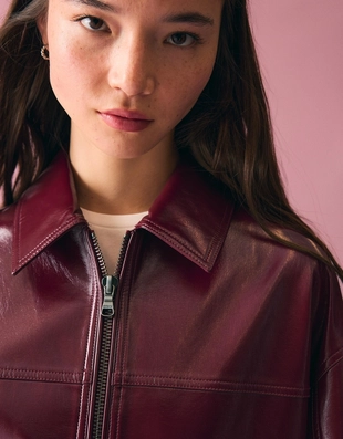 Куртка в стиле TRUCKER из искусственной кожи- Заказать в России