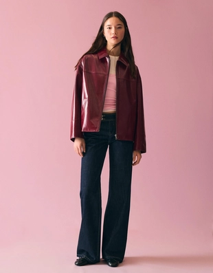 Куртка в стиле TRUCKER из искусственной кожи- Заказать в России