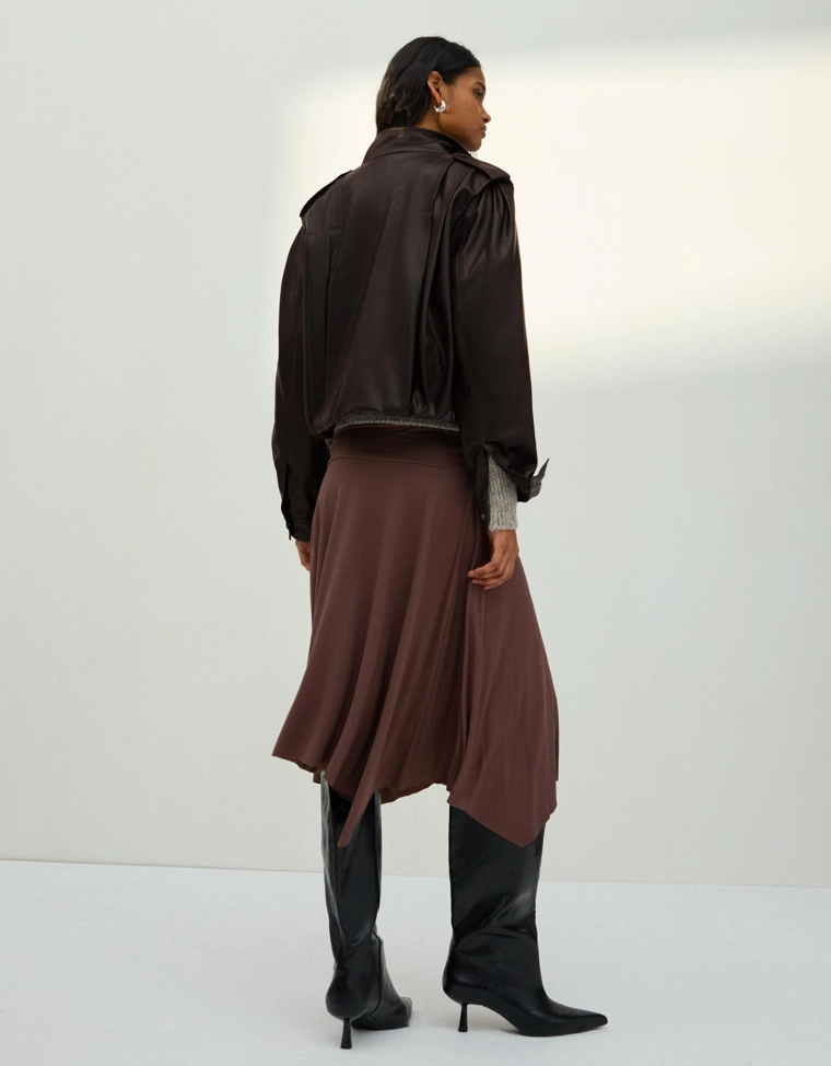 Куртка с эффектом плиссированной кожи bershka