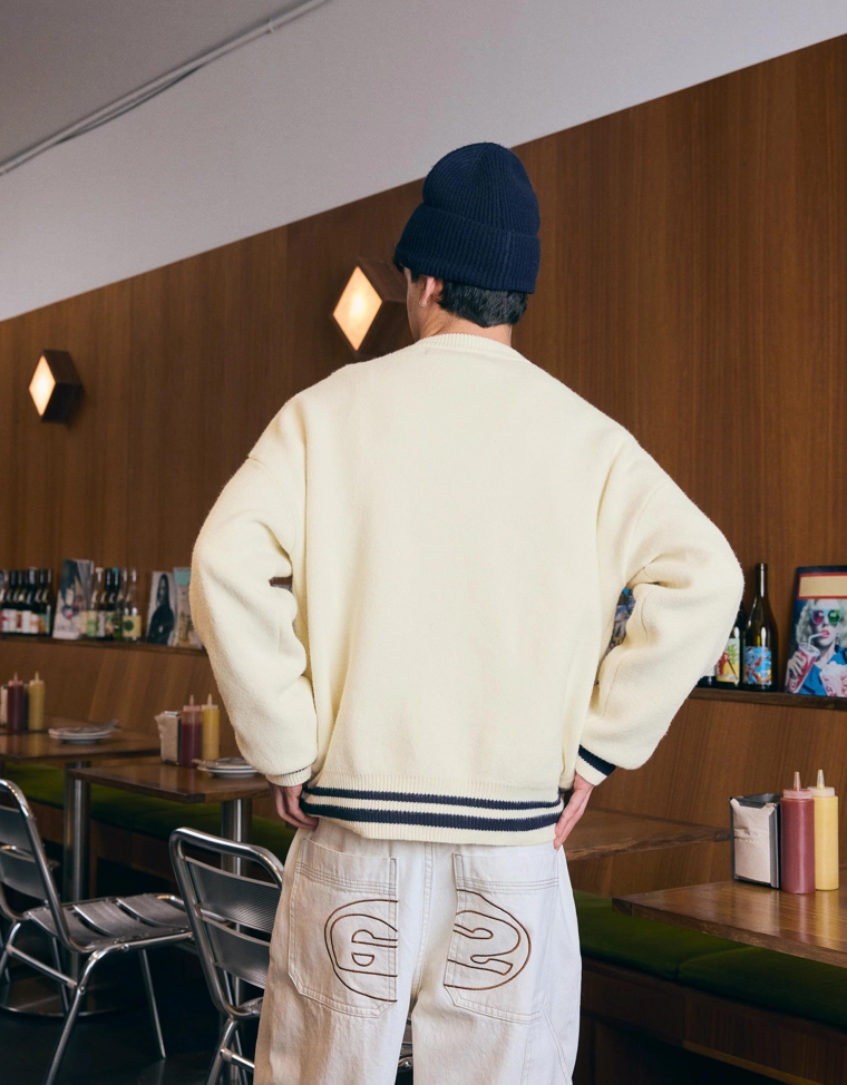 Свитер с принтом и эффектом махровой ткани