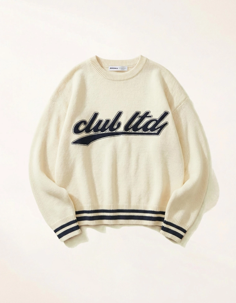 Свитер с принтом и эффектом махровой ткани