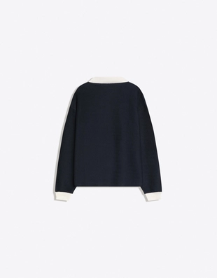 Поло геометрического кроя с длинными рукавами и принтом- Заказать в России